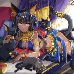 This is a pixiv picture whose title is バステト女神.