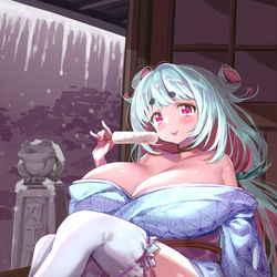 This is a pixiv picture whose title is 雪女ちゃん⛄.