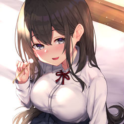 This is a pixiv picture whose title is お耳かきしてくれるJKさん.