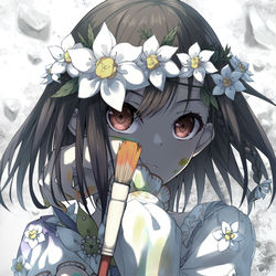 This is a pixiv picture whose title is 灰色を越えて.