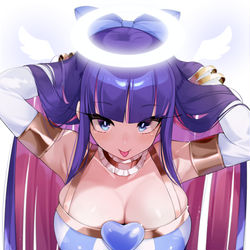 This is a pixiv picture whose title is ストッキングちゃん💙.