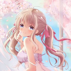 This is a pixiv picture whose title is 春の朝.