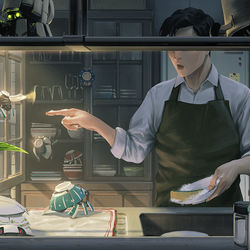 This is a pixiv picture whose title is 茶碗虫.