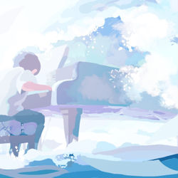 This is a pixiv picture whose title is 海の始まり.