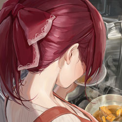 This is a pixiv picture whose title is 「台所から昭和のかおりが！」.