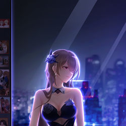 This is a pixiv picture whose title is 丽塔生贺长发.
