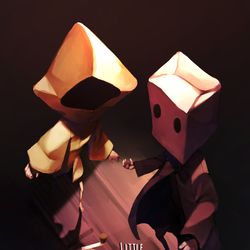 This is a pixiv picture whose title is Little Nightmares II- Mono&Six.