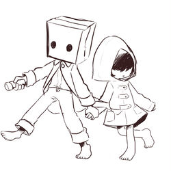 This is a pixiv picture whose title is リトルナイトメア落書き詰め.