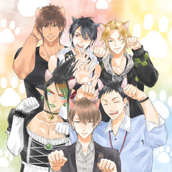 This is a pixiv picture whose title is 猫の日のにじさんじ男子🐈.