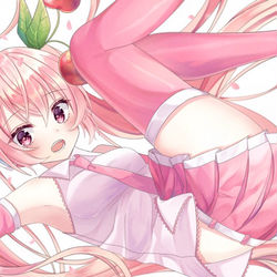 This is a pixiv picture whose title is 桜ミク.