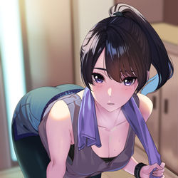 This is a pixiv picture whose title is 運動してきたお姉さん。.