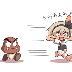 This is a pixiv picture whose title is マリオの世界に迷い込んだサイトウちゃん.