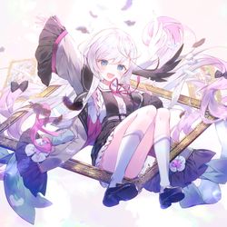 This is a pixiv picture whose title is 絵の世界から飛び出してきた女の子.