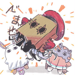 This is a pixiv picture whose title is 神と神と紙が合わさり最強に見えるメジェド様.