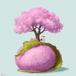 This is a pixiv picture whose title is 「桜餅」.
