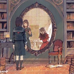 This is a pixiv picture whose title is 『かがみの孤城』文庫版　装画.