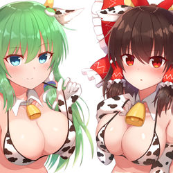 This is a pixiv picture whose title is 巫女の日牛巫女.
