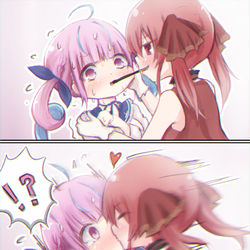 This is a pixiv picture whose title is あくあマリンポッキーゲーム.