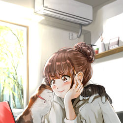 This is a pixiv picture whose title is ねこだん！🐈.