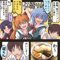 This is a pixiv picture whose title is ラーメン回.