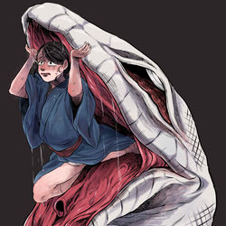 This is a pixiv picture whose title is 大蛇に嫁いだ娘.
