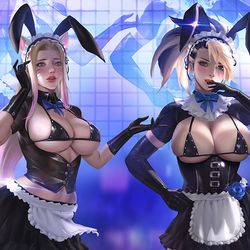 This is a pixiv picture whose title is 英雄联盟KDA潮玩立牌.