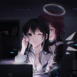 This is a pixiv picture whose title is 禁止熬夜.