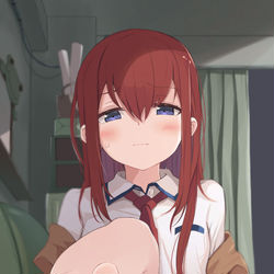 This is a pixiv picture whose title is 紅莉栖ちゃん(どうしてこうなった…).
