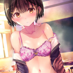 This is a pixiv picture whose title is 放課後×後輩×ランジェリー.