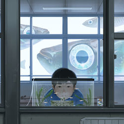 This is a pixiv picture whose title is メダカの学校.
