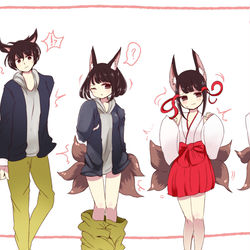 This is a pixiv picture whose title is 女体化シークエンス３本.