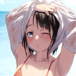 This is a pixiv picture whose title is 脱ぎ脱ぎ.