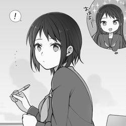 This is a pixiv picture whose title is 昨日までロングヘアーだったクラスの女子がばっさり髪を切ってきた.