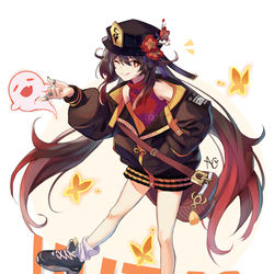 This is a pixiv picture whose title is Hutao - streetwear.