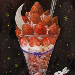 This is a pixiv picture whose title is 苺のパフェ.