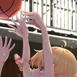 This is a pixiv picture whose title is 学パロバスケれいまり.