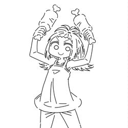 This is a pixiv picture whose title is 肉.