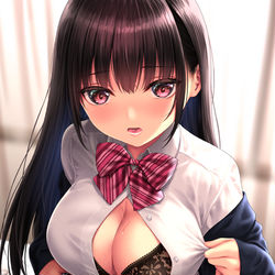 This is a pixiv picture whose title is 勝負下着JKさん.
