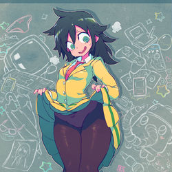 This is a pixiv picture whose title is "Maybe I'll Be Popular" (2021).