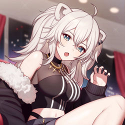 This is a pixiv picture whose title is 獅白ぼたん.