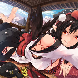 This is a pixiv picture whose title is 天狗の里に春来たり.