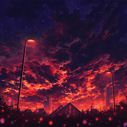 This is a pixiv picture whose title is Small town.