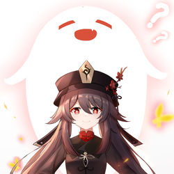 This is a pixiv picture whose title is 胡桃得意.