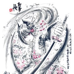 This is a pixiv picture whose title is 【極道畫師】憐（新年）.