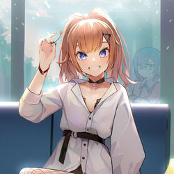 This is a pixiv picture whose title is 『アンタにも、あーんしてあげよっか？？』.