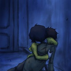 This is a pixiv picture whose title is 「いかないで······」.