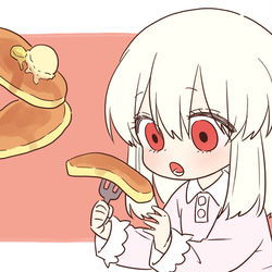 This is a pixiv picture whose title is 4月より食人鬼さんその後をFANBOX内にて連載します.