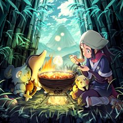 This is a pixiv picture whose title is ポケモンLEGENDSアルセウスカレータイム！.