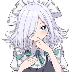 This is a pixiv picture whose title is 片目隠れ咲夜さん.