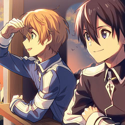 This is a pixiv picture whose title is ある日の夕暮れ.
